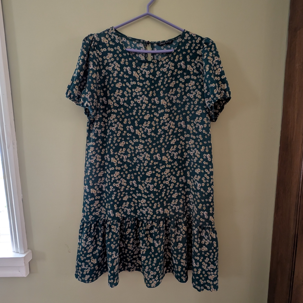 SHEIN Teal Floral Dress